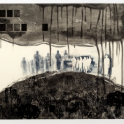 Displacement 2015, intaglio and chine colle